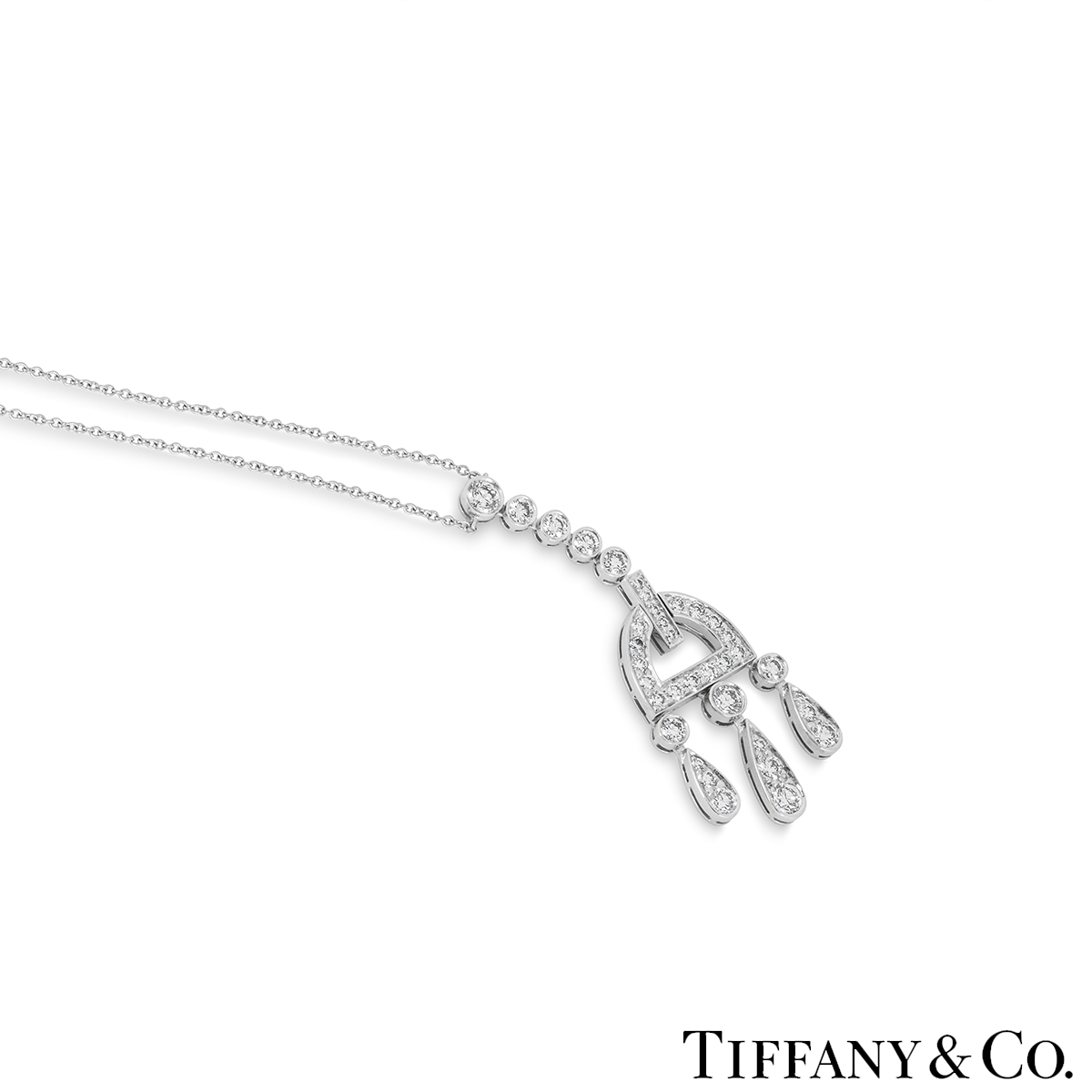 Tiffany & Co. Platinum Jazz Buckle Diamond Pendant